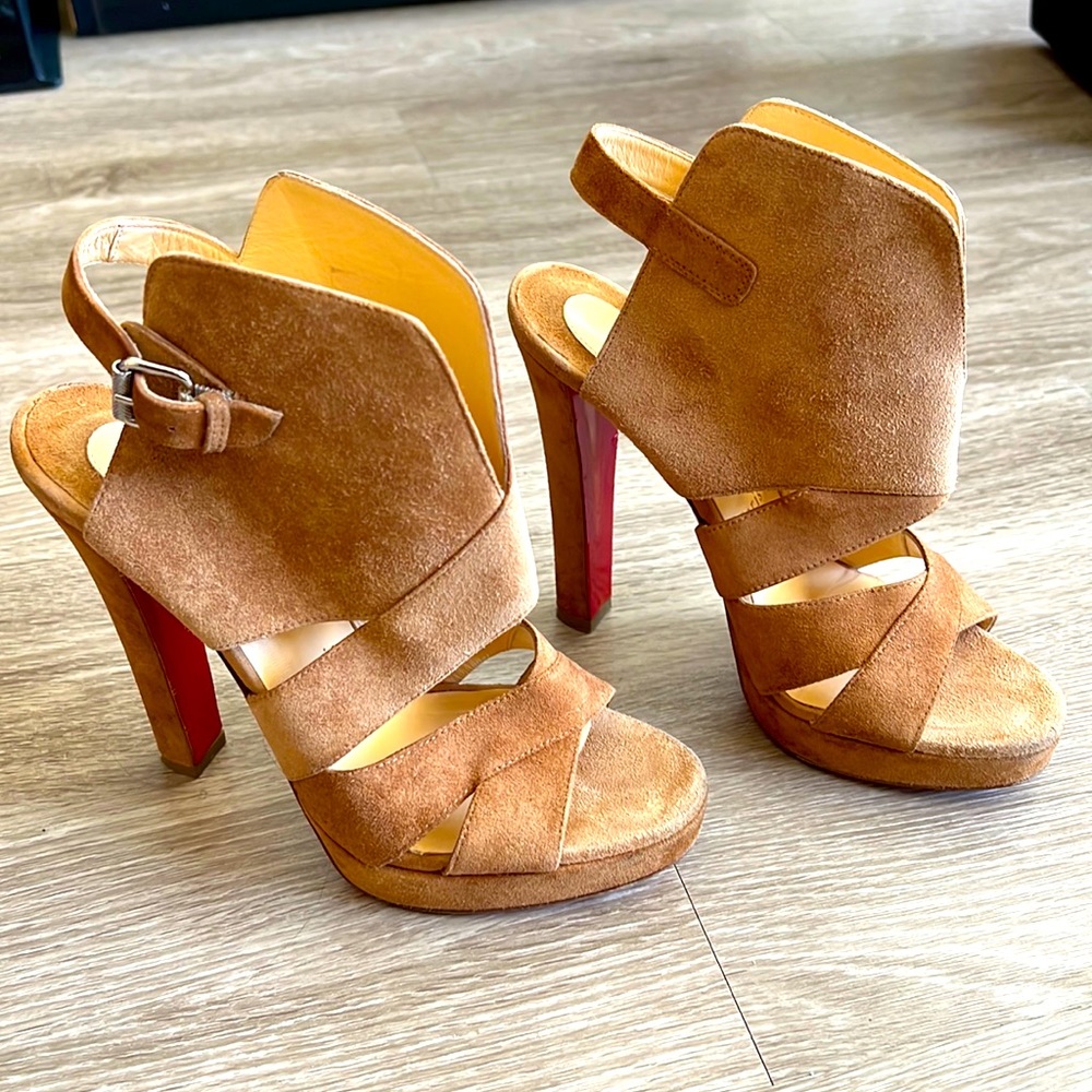 Christian Louboutin Tan Suede Heel